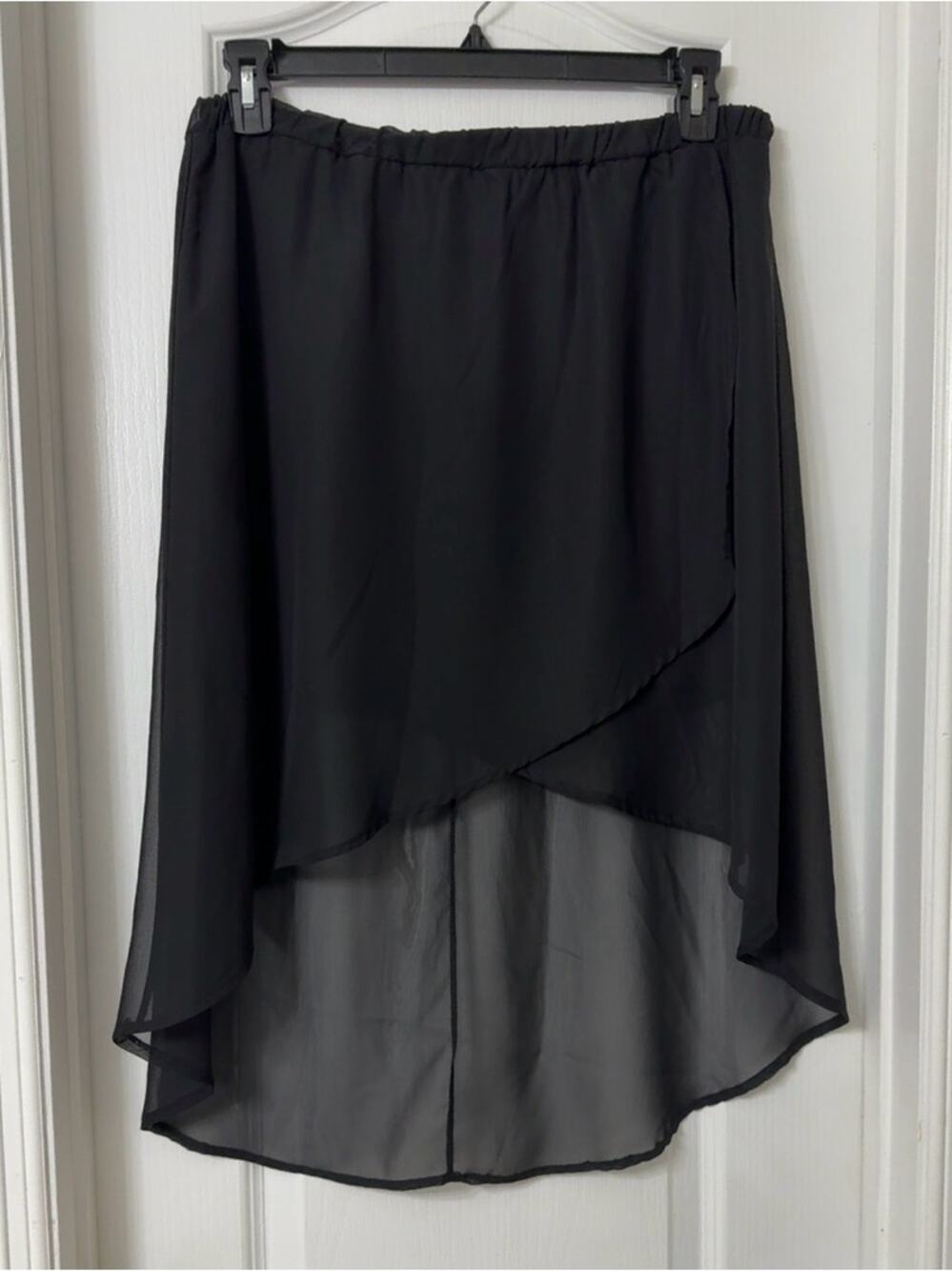Flamingo Black Chiffon Sheer Hi-lo Hem Size XL
